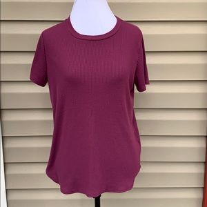 Chroma Tale women’s purple ribbed tee shirt